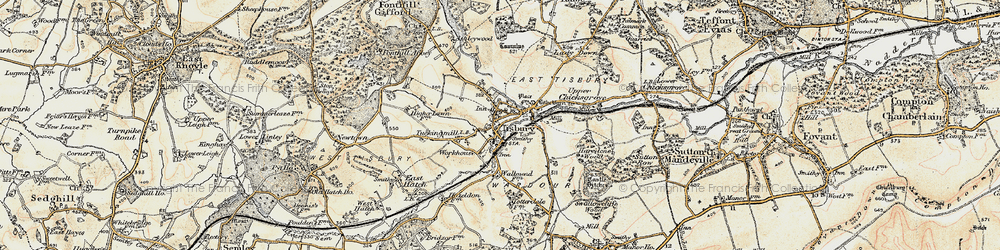 Old map of Tisbury in 1897-1899