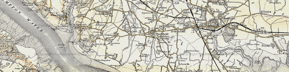 Old map of Titchfield in 1897-1899