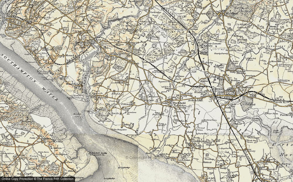 Old Map of Titchfield Common, 1897-1899 in 1897-1899