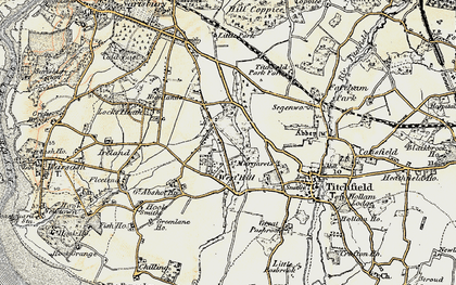 Old map of Titchfield Common in 1897-1899