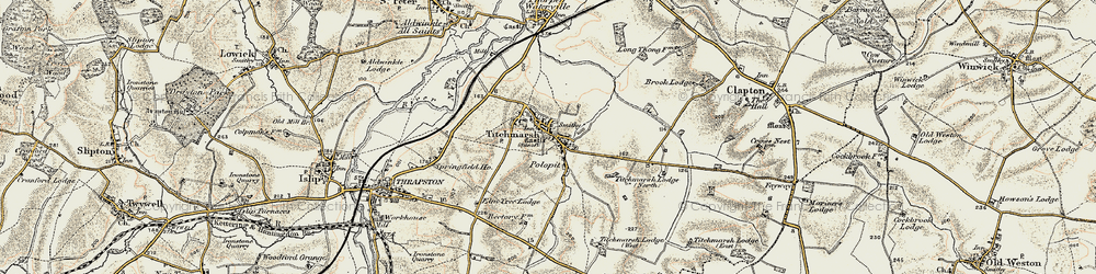 Old map of Titchmarsh in 1901-1902