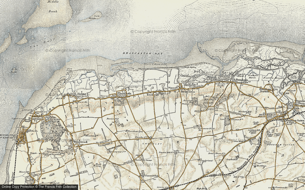Old Map of Titchwell, 1901-1902 in 1901-1902