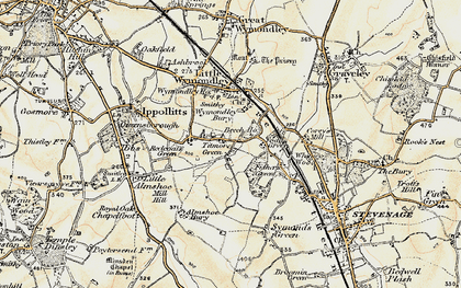 Old map of Titmore Green in 1898-1899
