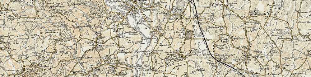 Old map of Titton in 1901-1902