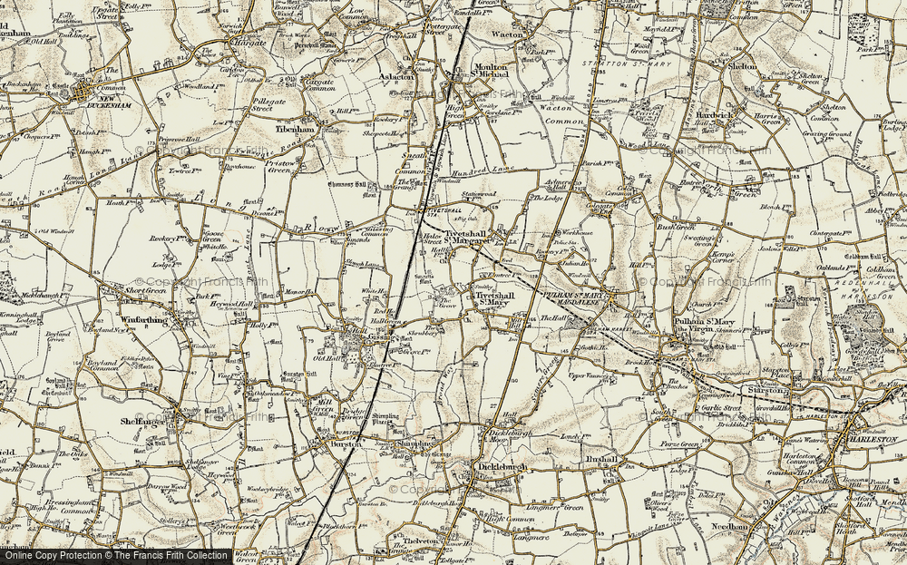 Old Map of Tivetshall St Margaret, 1901-1902 in 1901-1902