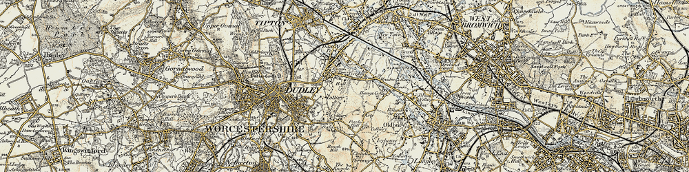 Old map of Tividale in 1902