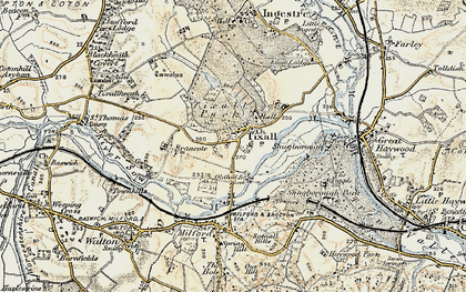Old map of Tixall in 1902