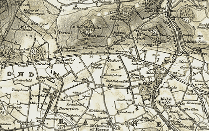 Old map of Tocher in 1909-1910
