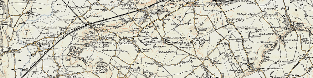 Old map of Tockenham in 1898-1899