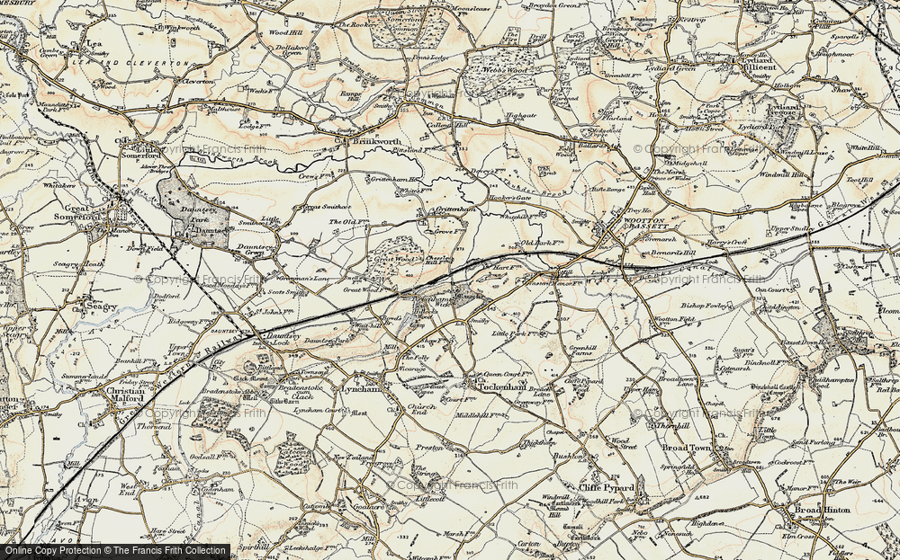 Old Map of Tockenham Wick, 1898-1899 in 1898-1899
