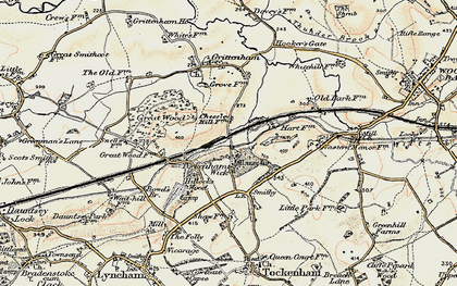 Old map of Grittenham in 1898-1899