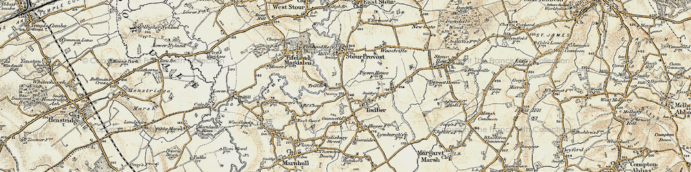 Old map of Todber in 1897-1909