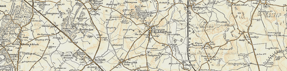 Old map of Toddington in 1898-1899