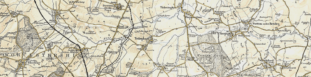 Old map of Todenham in 1899-1901