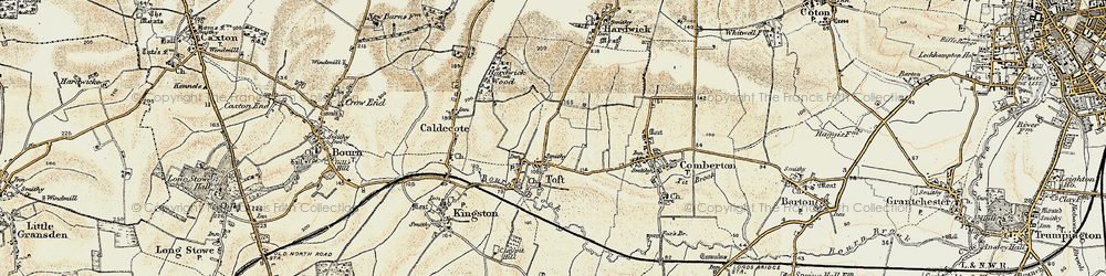 Old map of Toft in 1899-1901