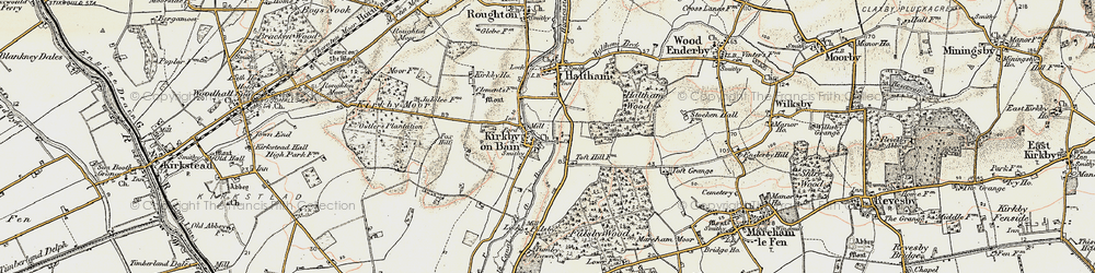 Old map of Toft Hill in 1902-1903