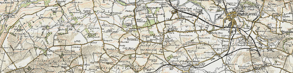 Old map of West Witton Row in 1903-1904