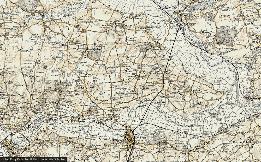Old Map of Toft Monks, 1901-1902 in 1901-1902