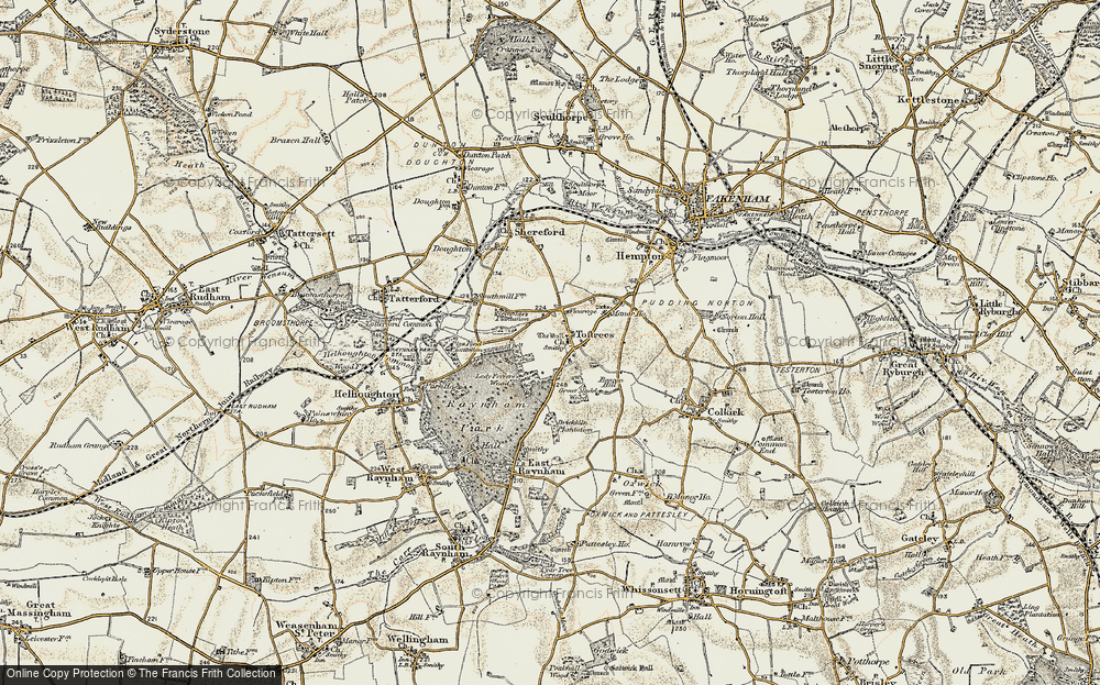 Old Map of Toftrees, 1901-1902 in 1901-1902