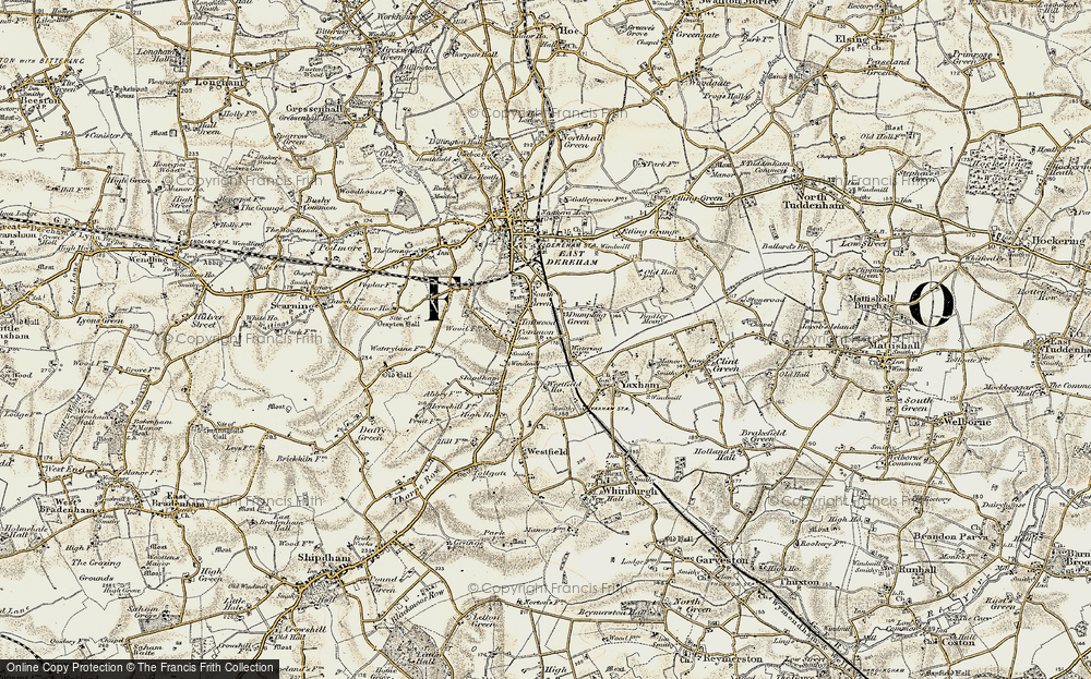 Old Map of Toftwood, 1901-1902 in 1901-1902