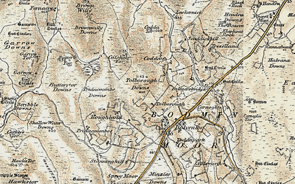 Old map of Brown Willy in 1900