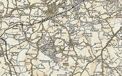 Old map of Tolcarne in 1900