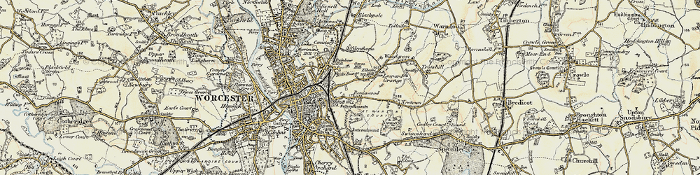 Old map of Tolladine in 1899-1902