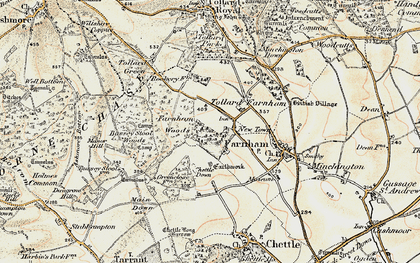 Old map of Tollard Farnham in 1897-1909