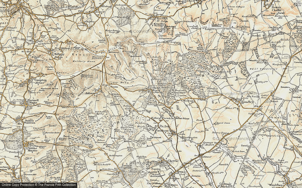 Old Map of Historic Map covering Ashcombe Farm Cott in 1897-1909