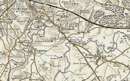 Old map of Tollbar End in 1901-1902