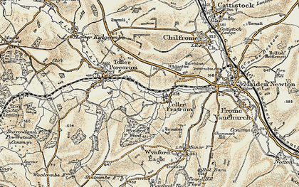 Old map of Toller Fratrum in 1899