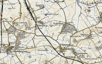 Old map of Tollerton in 1902-1903