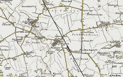 Old map of Tollerton in 1903-1904