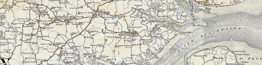 Old map of Tollesbury in 1898