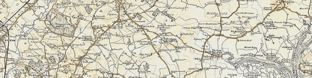 Old map of Tolleshunt Knights in 1898-1899