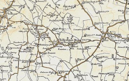 Old map of Tolleshunt Major in 1898