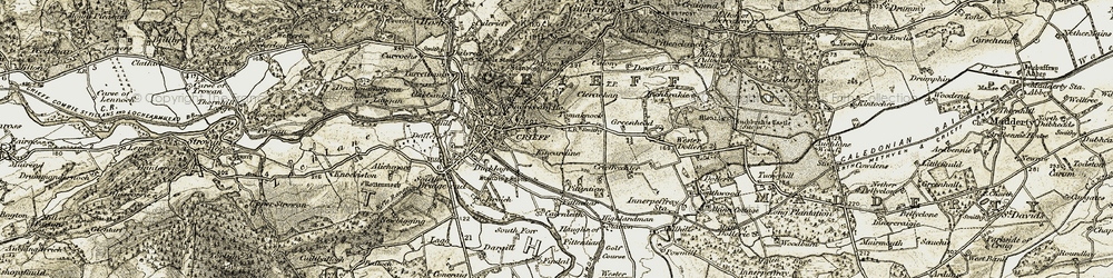 Old map of Tomaknock in 1906-1907