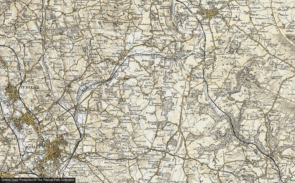 Old Map of Historic Map covering Stanley Head in 1902