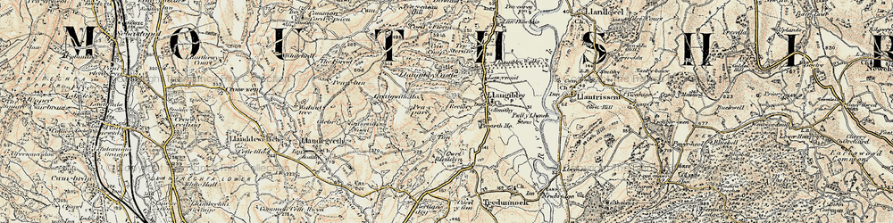 Old map of Ton in 1899-1900
