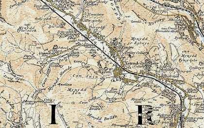 Old map of Ton Pentre in 1899-1900