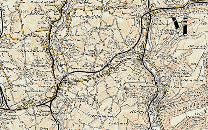 Old map of Ton-y-pistyll in 1899-1900