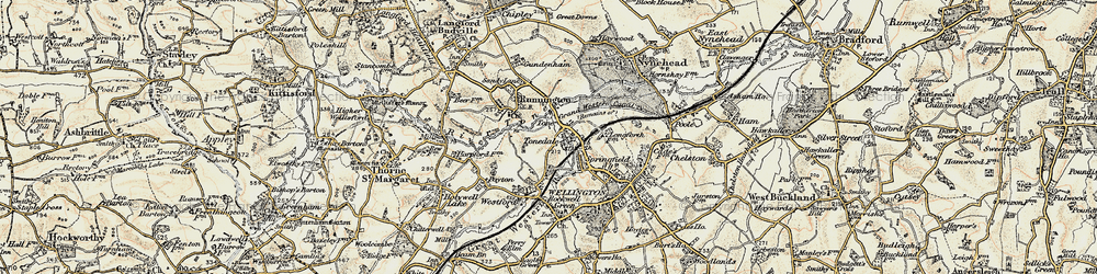 Old map of Tonedale in 1898-1900