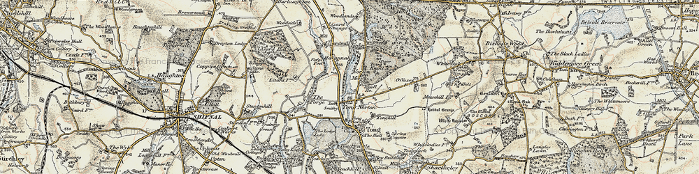 Old map of Tong Norton in 1902