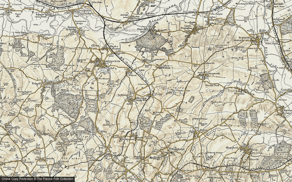 Old Map of Historic Map covering Langley Priory in 1902-1903