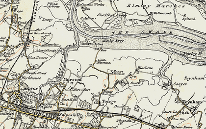 Old map of Tonge Corner in 1897-1898