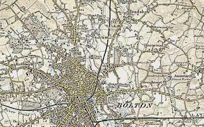 Old map of Tonge Moor in 1903