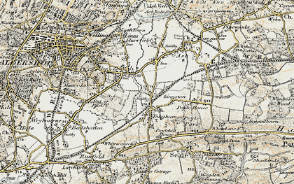 Old map of Tongham in 1898-1909