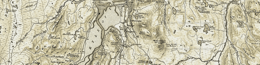 Old map of Braetongue in 1910-1912