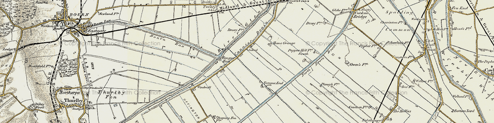 Old map of Tongue End in 1901-1903
