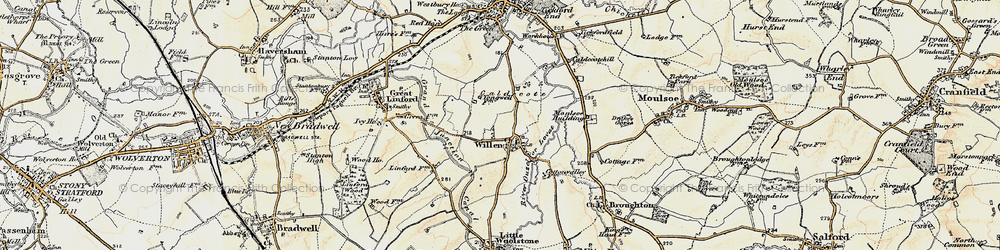 Old map of Tongwell in 1898-1901